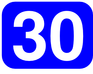 300x239 Blue Rounded Rectangle With Number 30 Clip Art