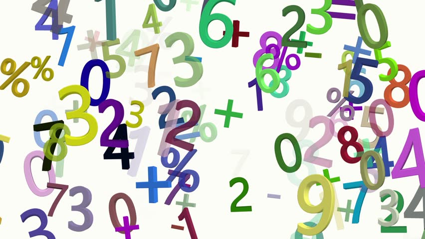 852x480 Flying Numbers In Various Colors Stock Footage Video 10125962