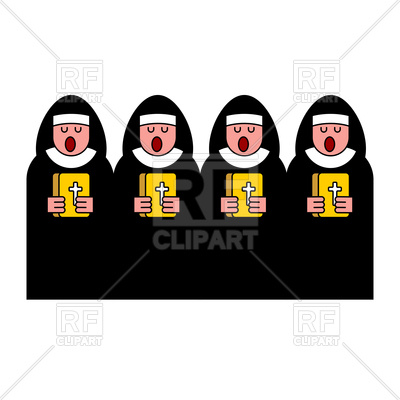 400x400 Nun Choir. Catholic Religious Women. Monastic Singing Royalty Free