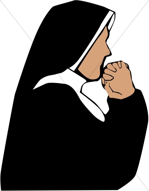 477x612 Nun In Prayer Church People Clipart