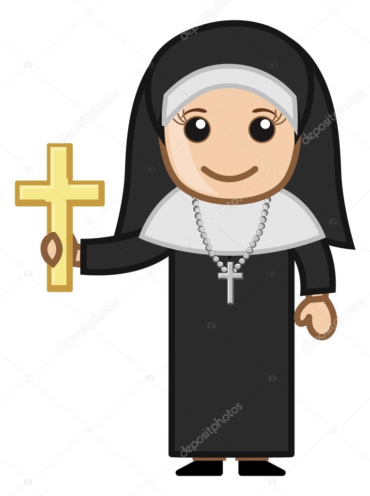 764x1023 Nun With Golden Cross