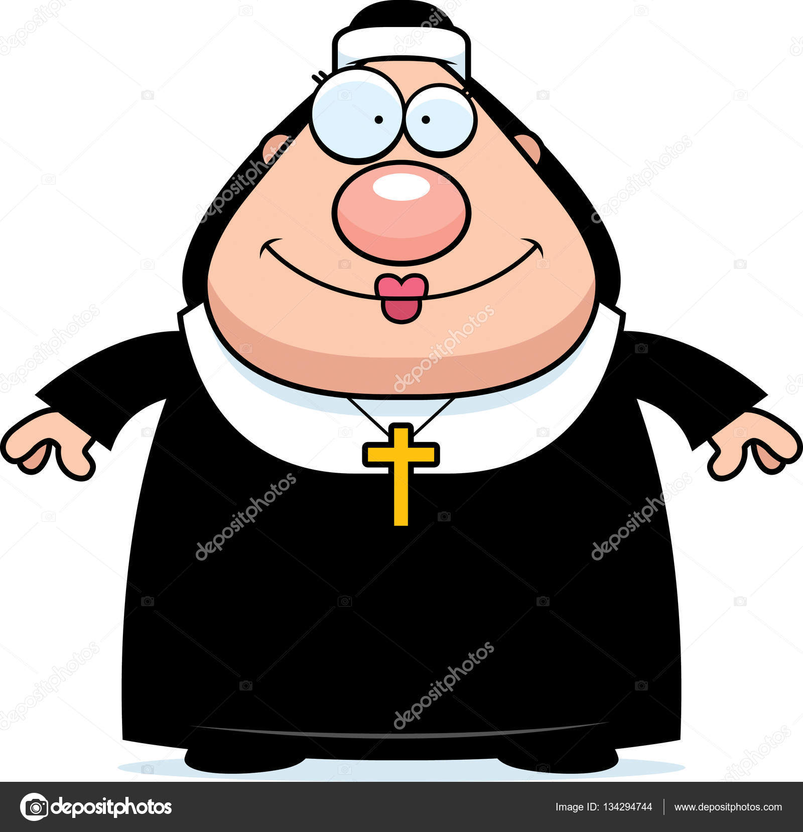 1600x1658 Smiling Cartoon Nun Stock Vector Cthoman