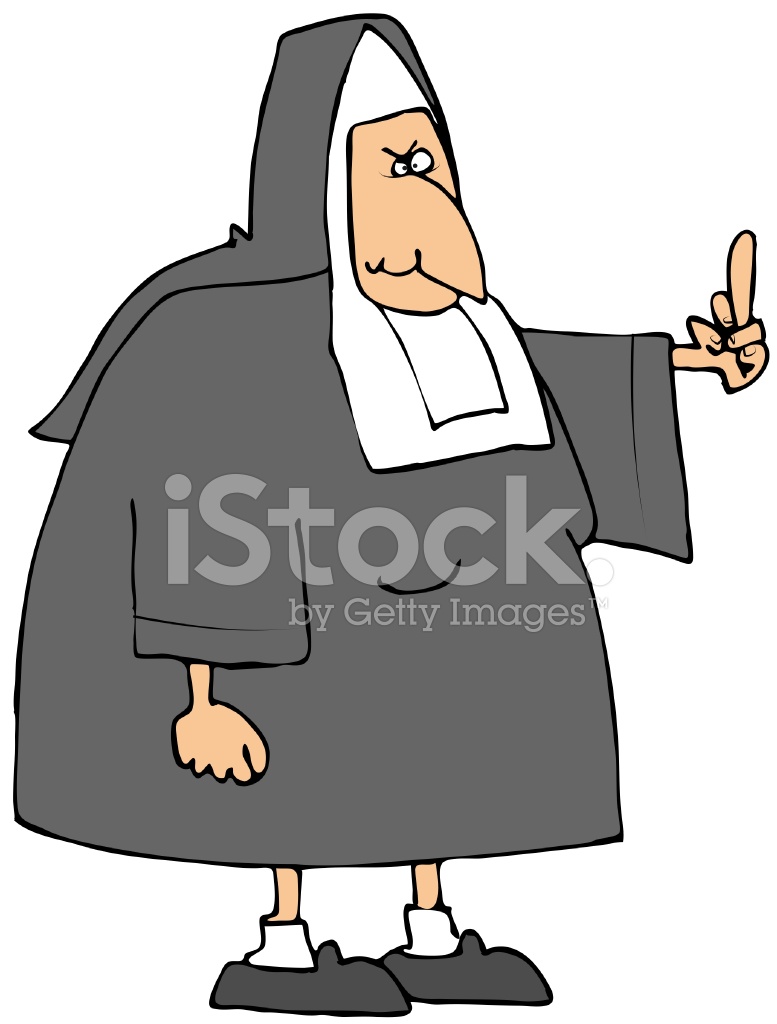 777x1024 Angry Nun Stock Vector