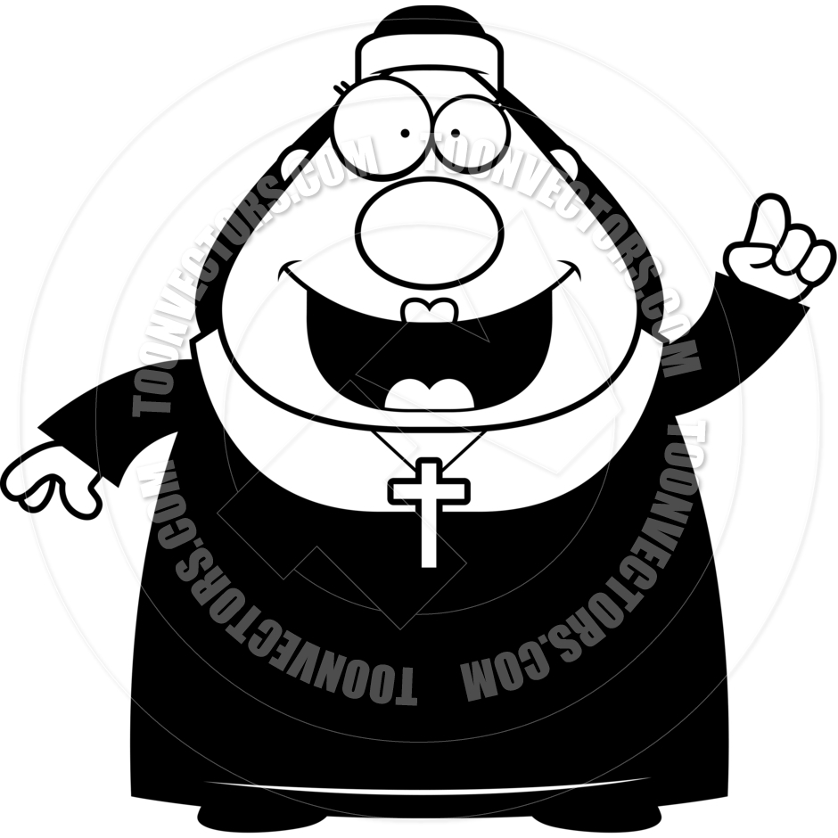 940x940 Cartoon Nun Idea (Black And White Line Art) By Cory Thoman Toon