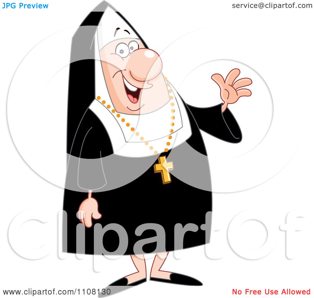 1080x1024 Royalty Free Vector Clip Art Illustration Of A Friendly Nun By Bnp
