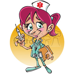 300x300 Royalty Free Female Nurse Cartoon Character 389852 Vector Clip Art