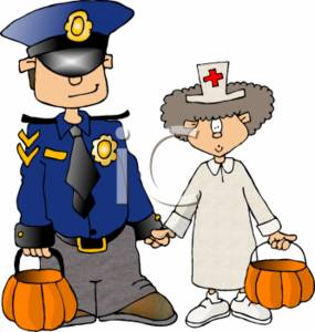 285x300 Clipart Picture Of Two Trick Or Treaters Dressed Up Like