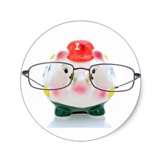 324x324 Piggy Bank Stickers Zazzle