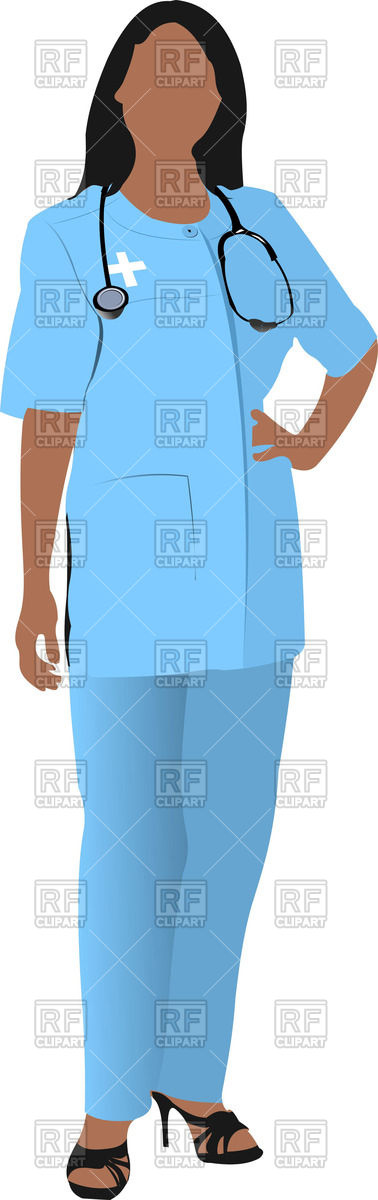 378x1200 Nurse Woman Doctor`s Smock Royalty Free Vector Clip Art Image