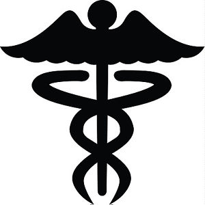 300x300 Caduceus Medical Nurse Symbol Silhouette Car Window Decal Sticker