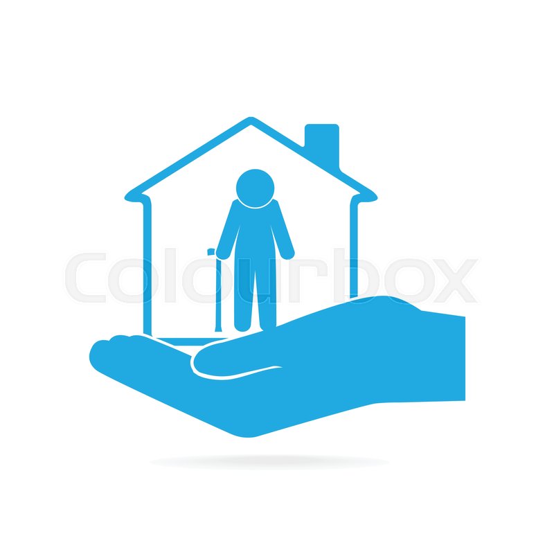 800x800 Nursing Home For Elderly In Hand Icon, Care Or Protection Concept