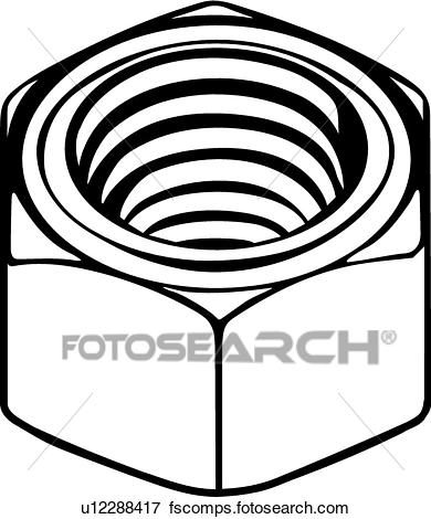 390x470 Clip Art Of Hex Nut U12288417