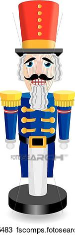 151x470 Clipart Of Red White And Blue Nutcracker U18265483