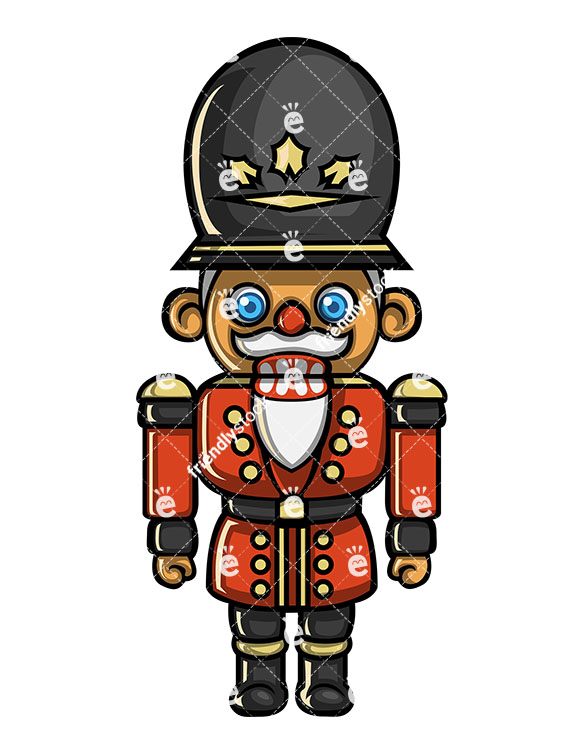 585x755 Wooden Nutcracker Soldier Toy Doll Cartoon Vector Clipart
