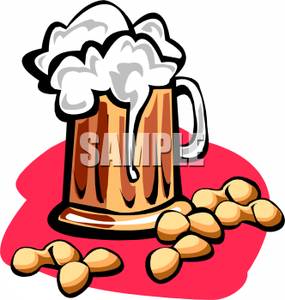 285x300 Free Clipart Image Beer Nuts And A Pint Of Beer
