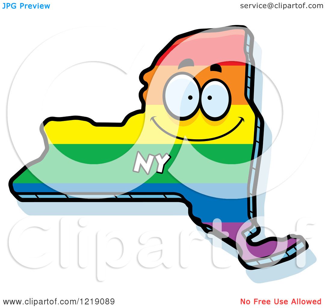 1080x1024 Clipart Of A Gay Rainbow State Of New York Character