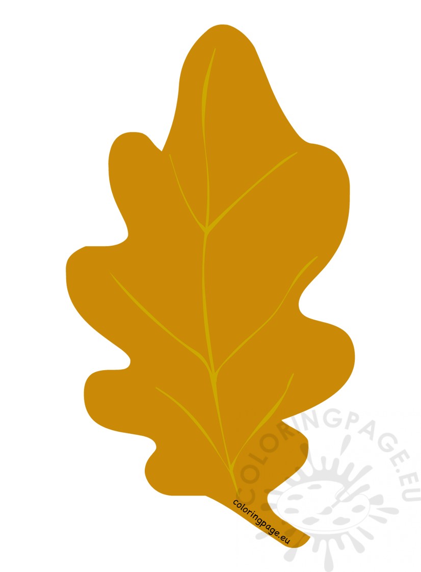 826x1122 Yellow Autumn Oak Leaf Coloring Page