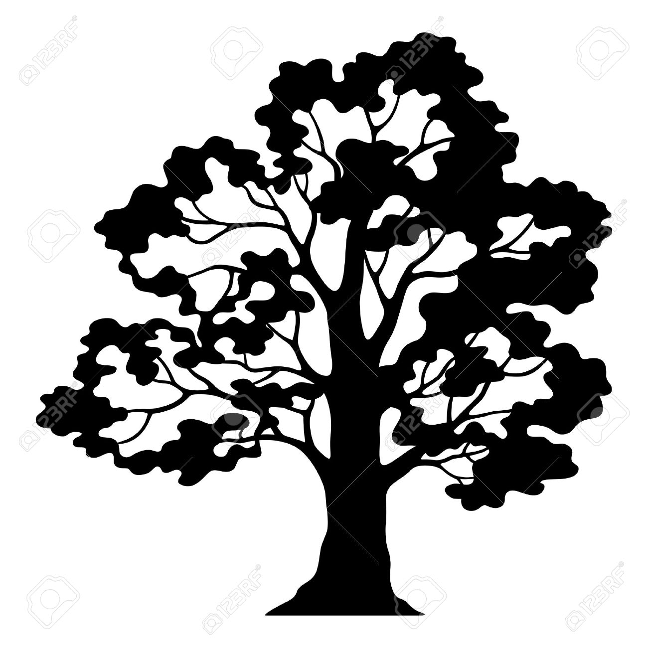 1300x1300 Oak Tree Silhouette Clip Art Cliparts