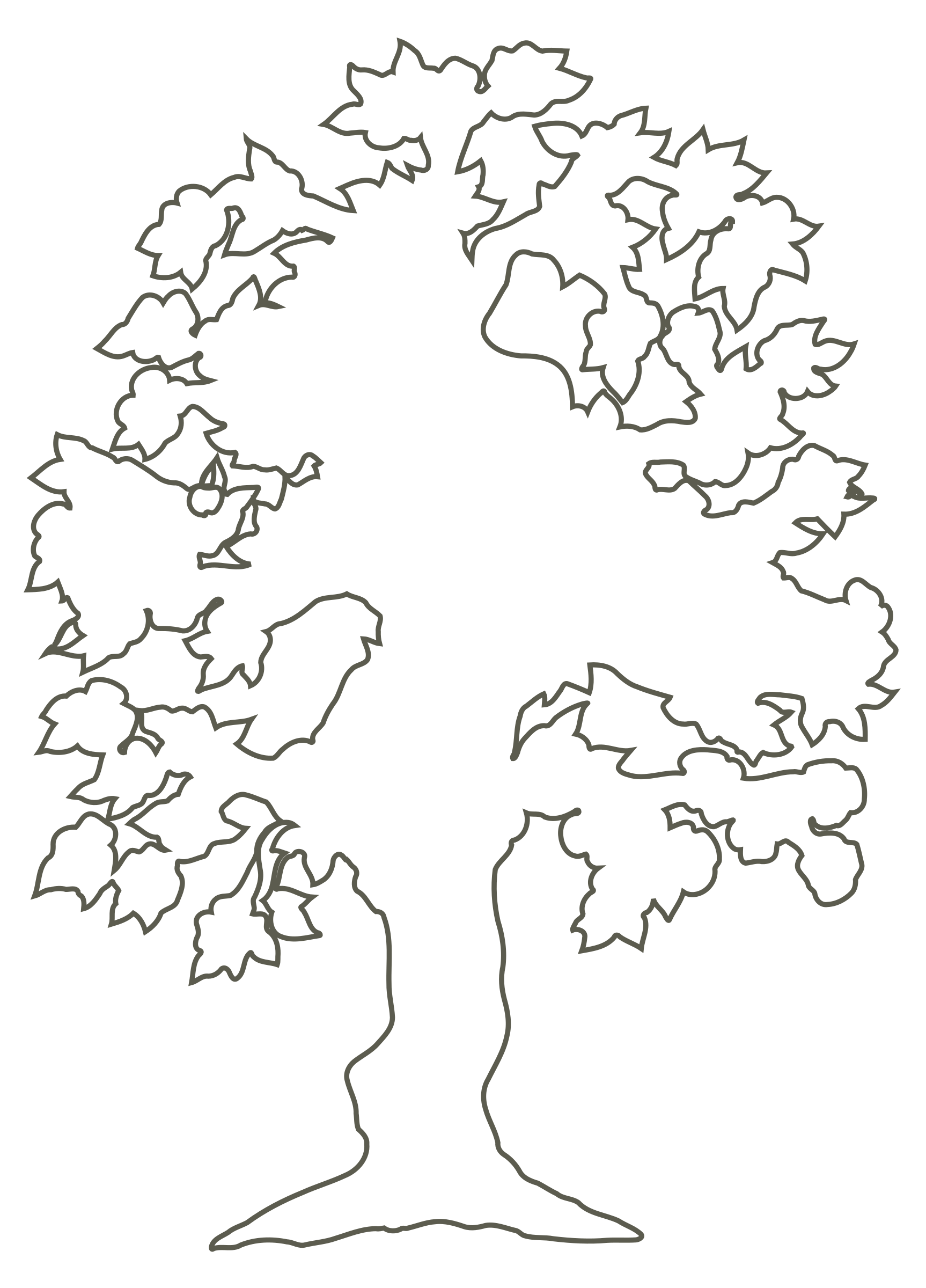1726x2400 Simple Flowering Tree Outline By @andy, Silhouette Of Flowering