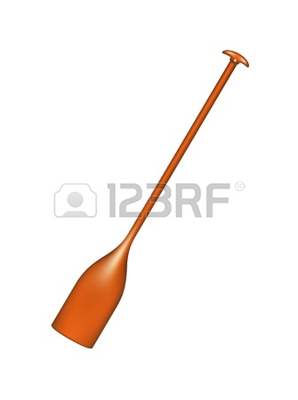335x450 Vector Illustration Of Orange Kayak And Plastic, Rowing Oar