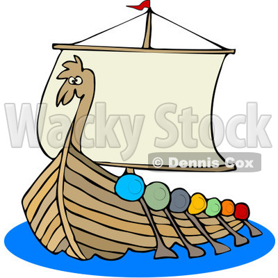 400x400 Viking Dragon Ship With Oars