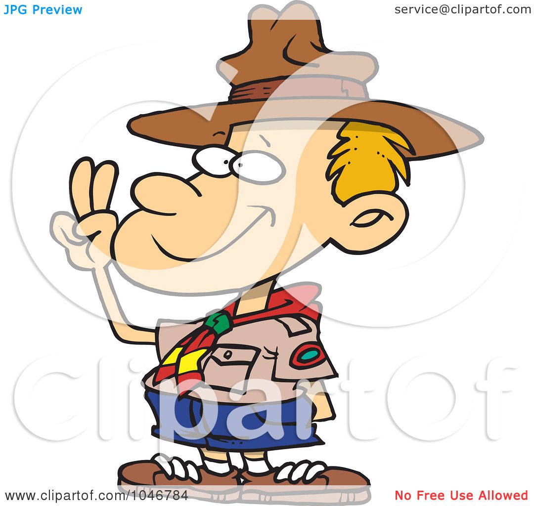 1080x1024 Royalty Free (Rf) Clip Art Illustration Of A Cartoon Boy Scout