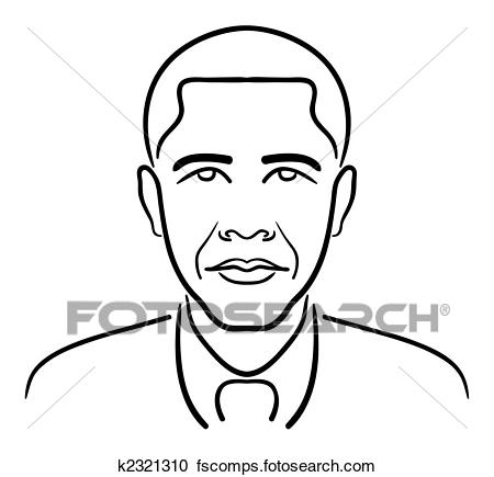 450x435 Clipart Of Barack Obama Line Drawing K2321310