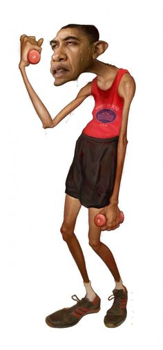 236x505 Obama Caricature Clip Art