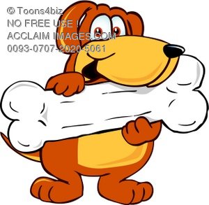 300x293 Toons4biz Cartoon Pet Dog With A Large Dog Bone