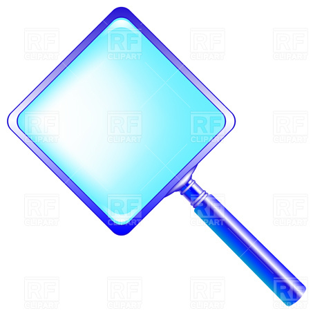 453x453 Square Blue Magnifying Glass Royalty Free Vector Clip Art Image