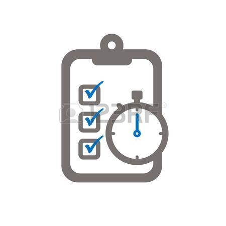 450x450 Clipboard And Chronometer Symbloizing Accomplished Objectives