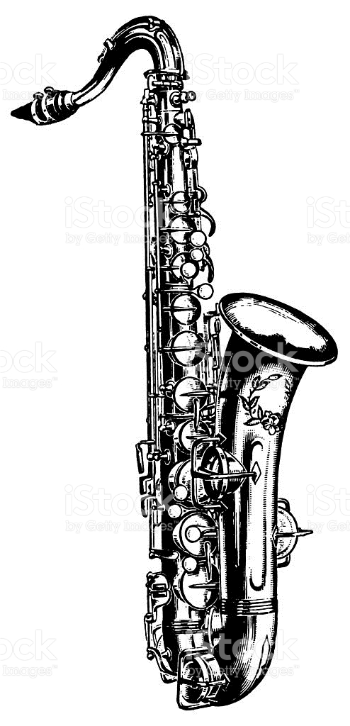 494x1024 Saxophone Clipart Vector