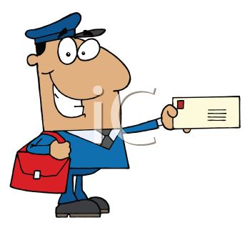 350x322 Occupation Cartoon Of A Mailman Holding A Letter