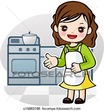 440x470 Stock Illustration Of Apron, Job, Kitchen Utensils, Kitchen