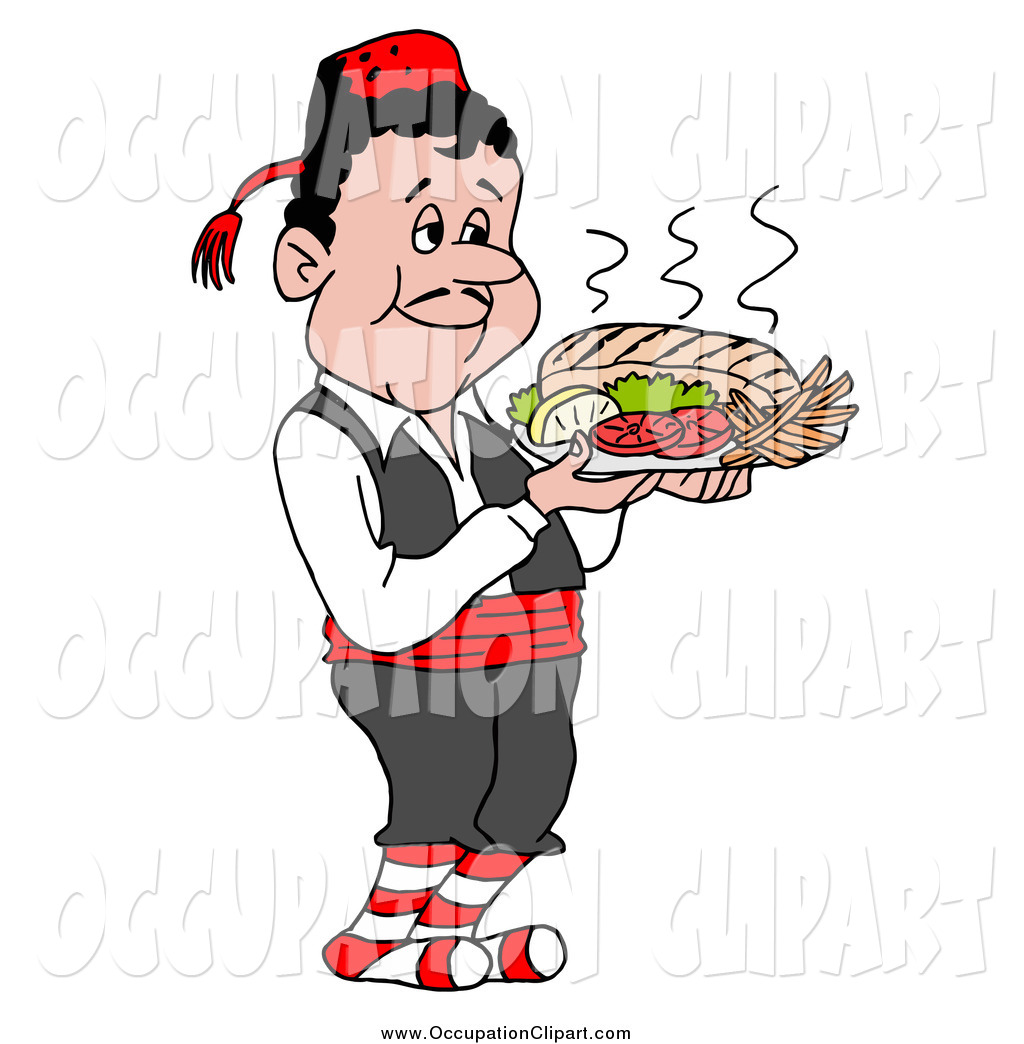 1024x1044 Clip Art A Pleasant Greek Waitor Man Serving A Platter