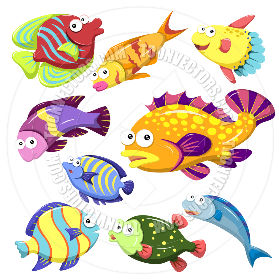 940x940 Cartoon Sea Creatures Collection By Toon Vectors