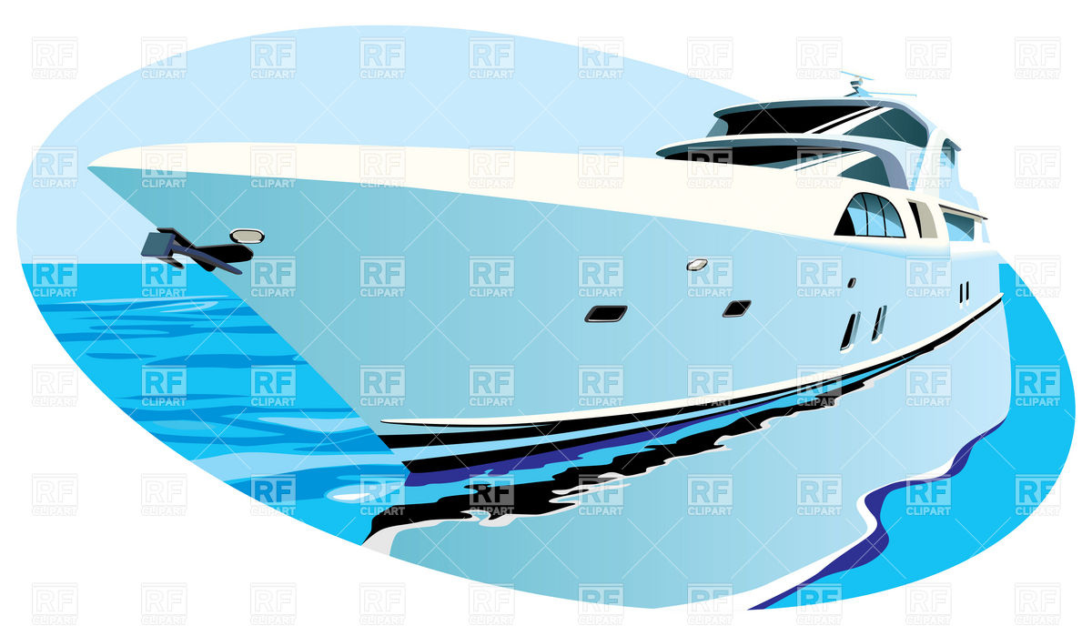 1200x699 Large Luxury Yacht On Background Of Ocean Royalty Free Vector Clip