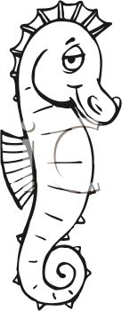 137x350 Seahorse Clipart Black And White Clipart Panda