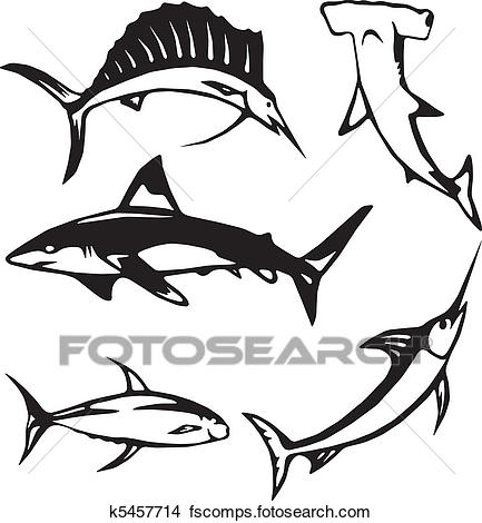 433x470 Clip Art Of Ocean Fish