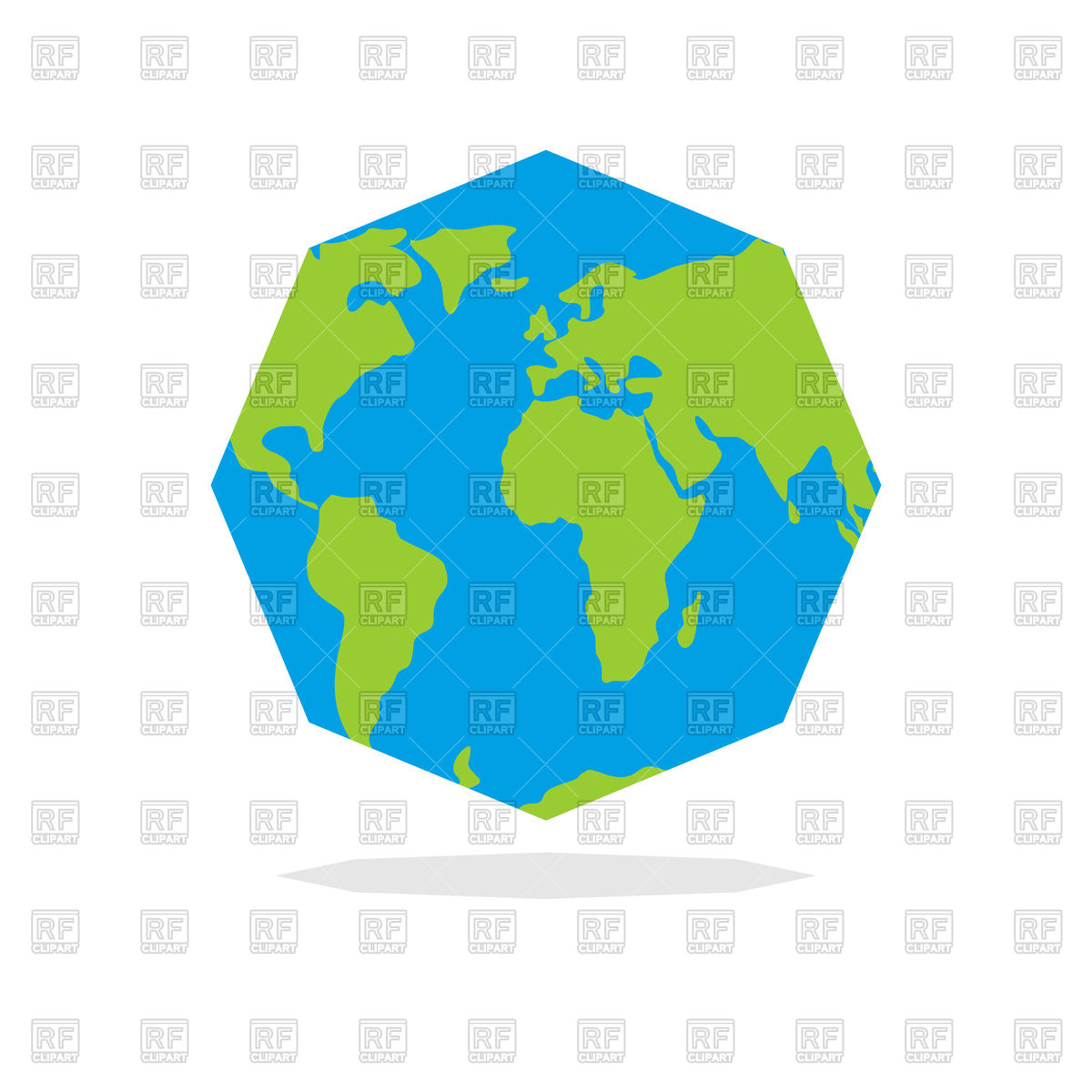 1200x1200 Octagon Earth Royalty Free Vector Clip Art Image