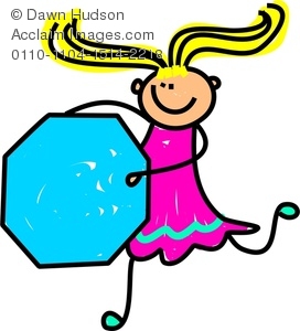 272x300 Image Of A Happy Little Girl Holding A Octagon Shape
