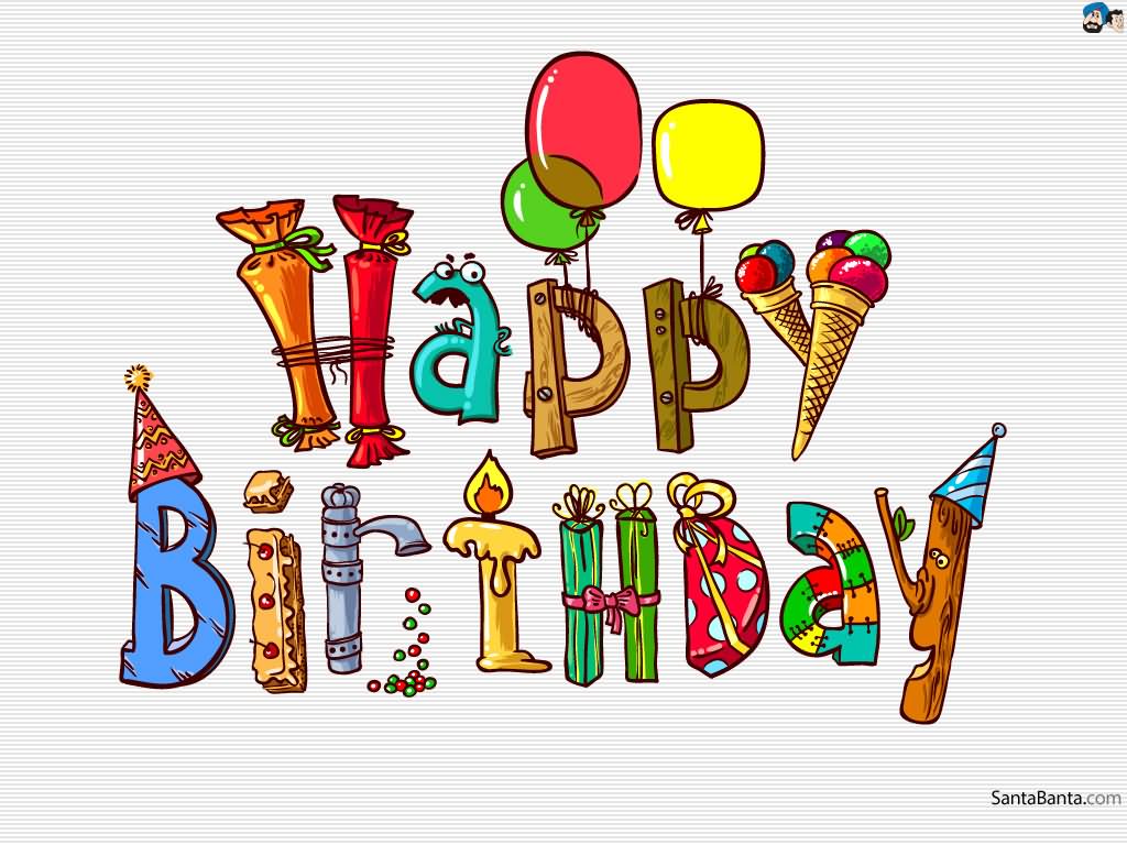 1024x768 Happy Birthday Beautiful Clipart