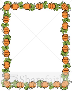 307x388 Pumpkin Border Fall Borders