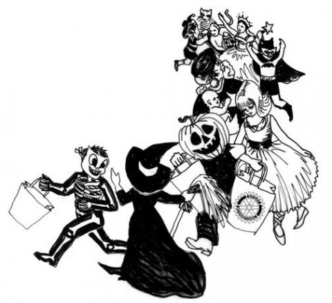 480x438 Halloween Costume Parade Clipart