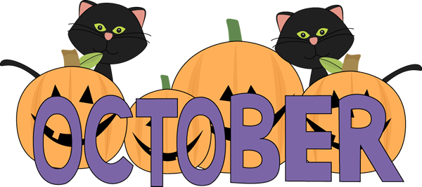 600x267 October Pumpkins And Black Cats Clip Art