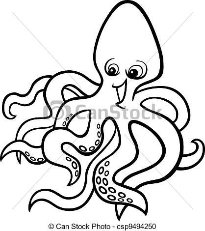 418x470 Luxury Octopus Clipart Black And White
