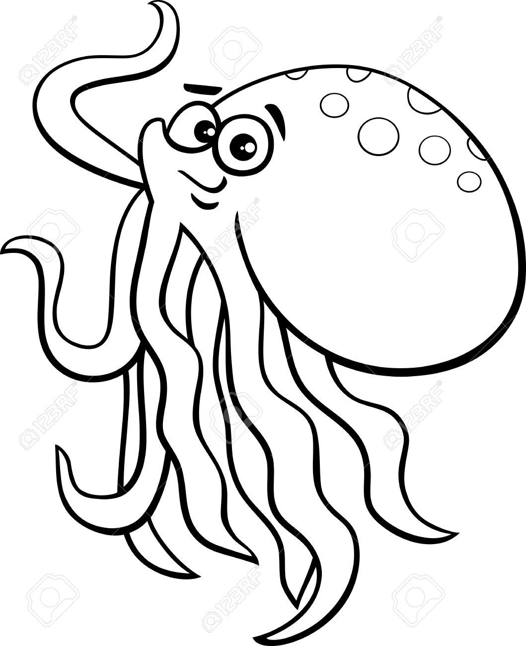1059x1300 Cute Octopus Clipart Black And White