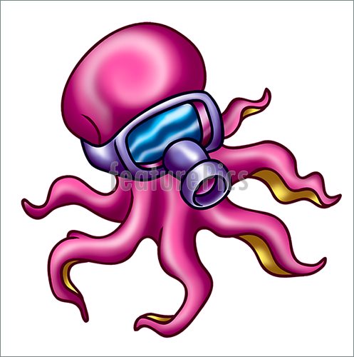 497x500 Cute Octopus Illustration