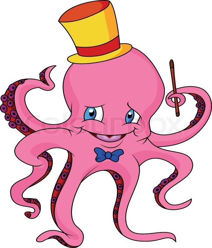 683x800 Funny Octopus Cartoon Stock Vector Colourbox