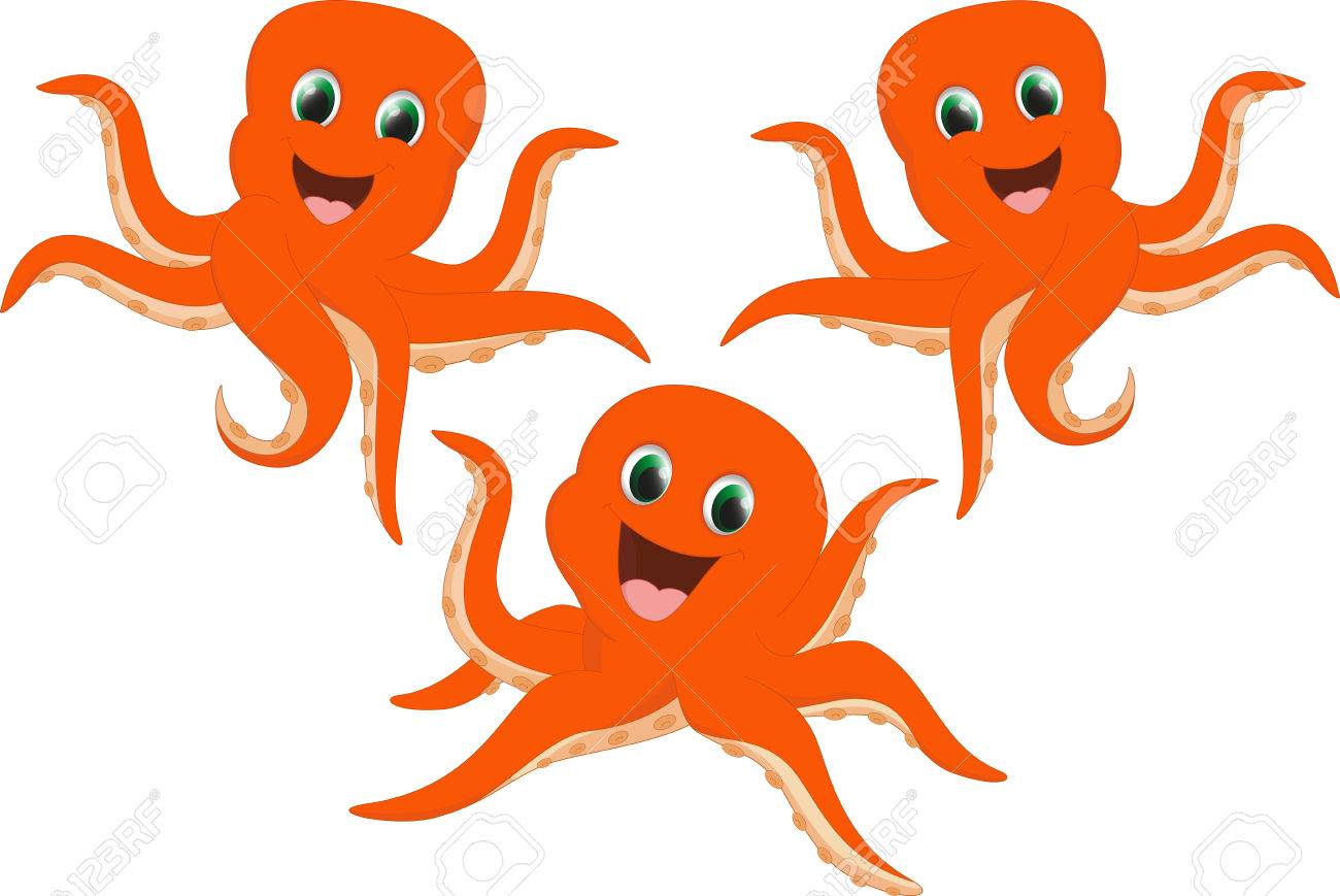 1300x869 Happy Octopus Cartoon Royalty Free Cliparts, Vectors, And Stock